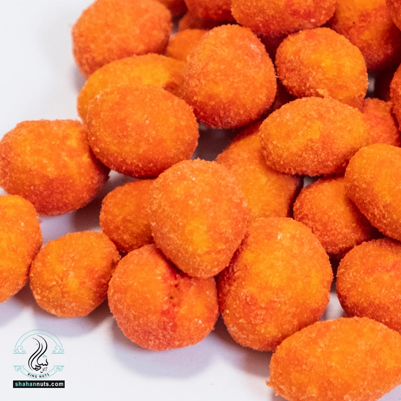 مغز بادام زمینی روکش دار با طعم باربیکیو